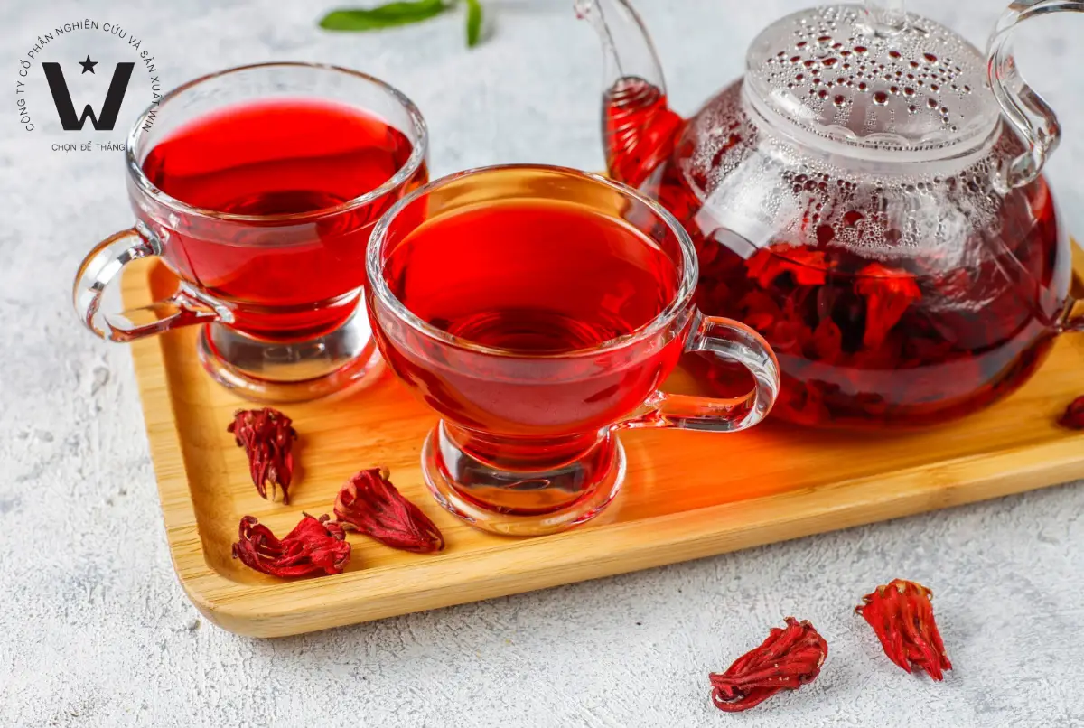 Trà hoa bụp giấm có màu đỏ rực rỡ